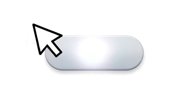 Computer Mouse Cursor Clicking on Blank Silver Button