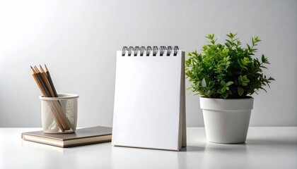 Obraz na płótnie Canvas Notebook and plant