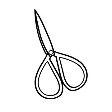Hand drawn vintage scissors, vector doodle