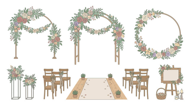 Wedding Decorations and Furniture Setup.