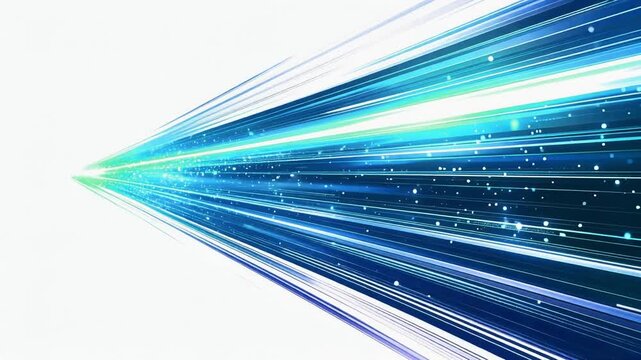 Light Beams Streaming Continuously from the Vanishing Point on the Left Toward the Right Loop