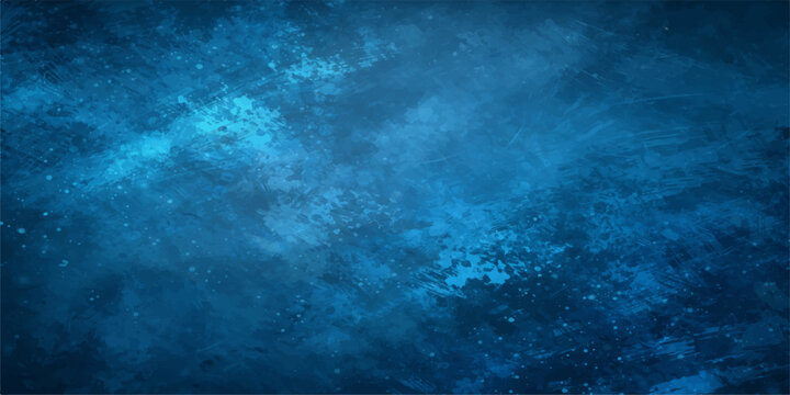 A dark storm cloudscape looms over the deep blue sea as lightning flashes against a motion texture of rain and ocean waves under a sunless sky