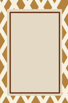 Tan frame with brown and white chevron zigzag borders