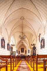 Obraz premium La Vraie Croix Parish Church Interior, Brittany, France Architecture