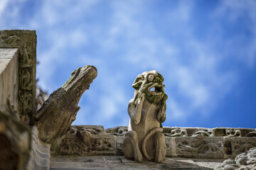 Obraz premium Ancient Stone Gargoyles of Quimper Cathedral, Brittany, France