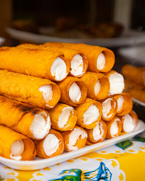 Canutillos Mexicanos. Delicious Mexican pastry rolls filled with sweet cream, a delightful treat