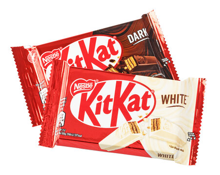 Kitkat dark and white chocolate bars transparent background