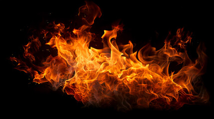 Fototapeta premium Inferno's Embrace: An abstract portrayal of fierce, dancing flames, with an ominous essence.