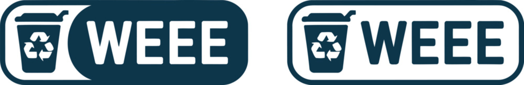 WEEE recycling symbol icons for electronic waste disposal and environmental compliance labeling