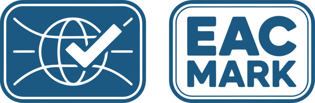 EAC Mark Certification Symbol Vector Icon for Eurasian Conformity Compliance and Product Standards