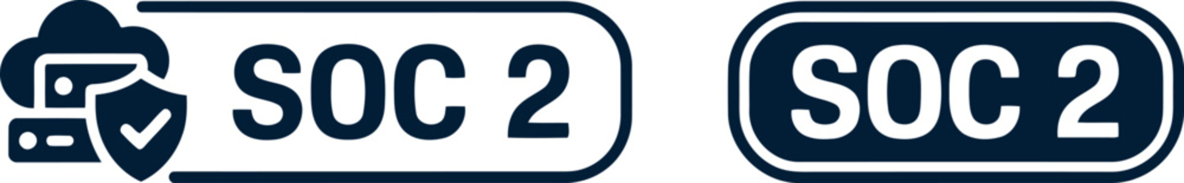 SOC 2 compliance icons for data security certification and cloud privacy standards
