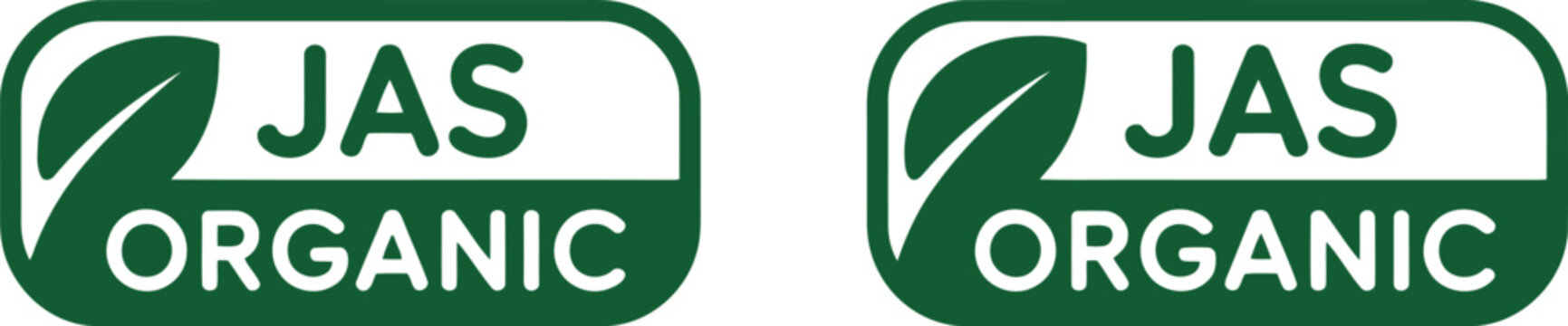 JAS Organic Certification Label Vector Icon Set for Japanese Organic Food Packaging and Branding