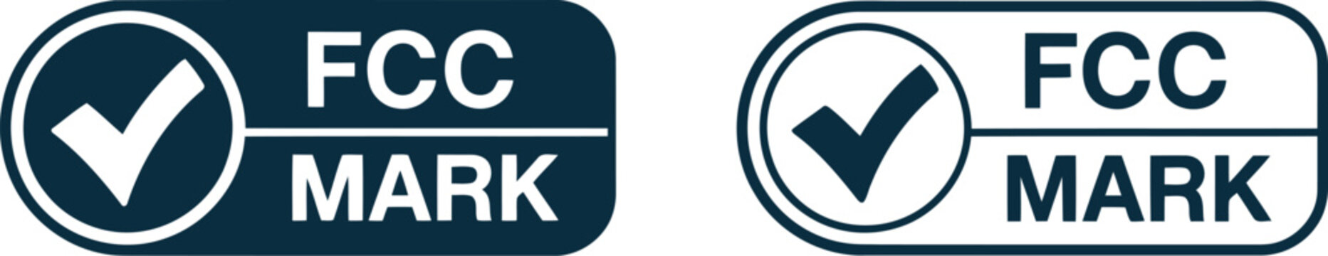 FCC Mark Certification Icon Set for Electronic Device Compliance and Regulatory Approval
