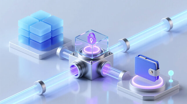 Illustrating secure digital banking transformation and data flow with processing core, symbolizing financial technology adoption in modern finance infrastructure