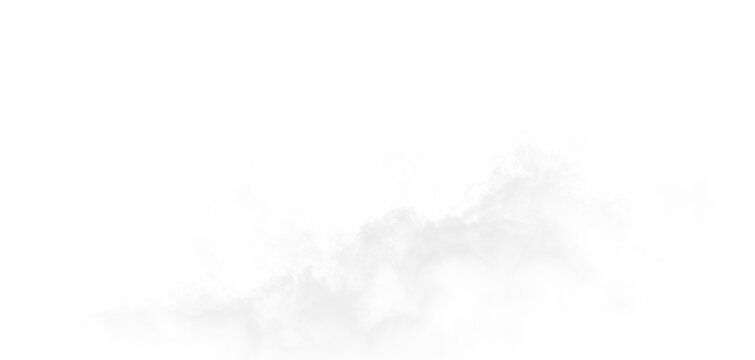 White clouds float on a transparent background with soft edges and a gentle appearance