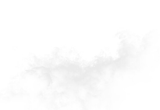 Smoke rising in the air with a transparent background showing cloudy texture and flow of vapor at different layers during daytime
