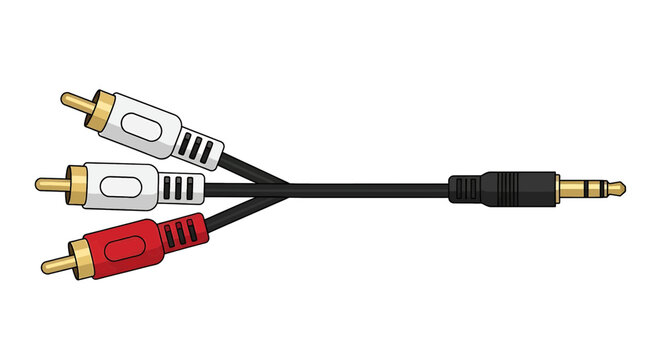 audio cable with rca connectors vector illustration