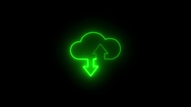 Cloud and lightning sign and dark background 4k motion video animation.