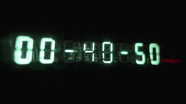 numerical digital display made from an LED clock counter.