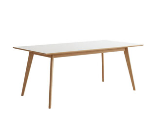 Fototapeta premium Modern minimalist dining table with light wood and sleek design