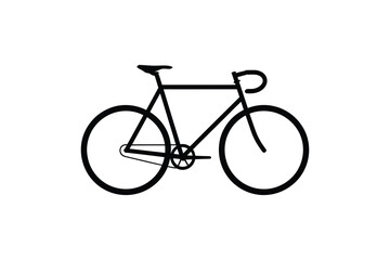 Fototapeta premium A simple black and white illustration depicts a classic road bicycle in profile view