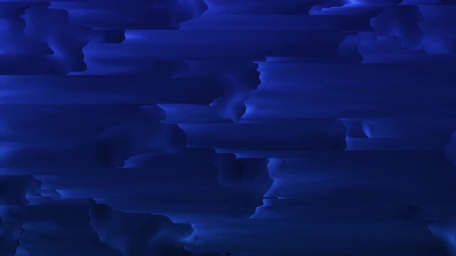 Abstract blue glitch background with horizontal distortion lines digital error signal futuristic technology noise pattern modern cyber texture seamless loop animation 4K
