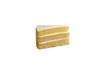 Fototapeta premium Vanilla layer cake slice with white frosting