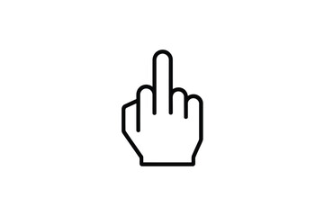 Obraz premium A simple black and white line drawing depicts a hand giving the middle finger gesture