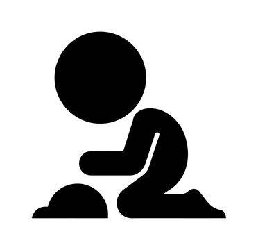 Silhouette vector of a person bending forward in a seated position