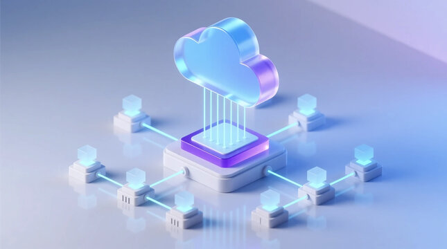 Cloud fintech concept on infrastructure of financial technology adoption systems with API connections for digital banking and scalable data processing