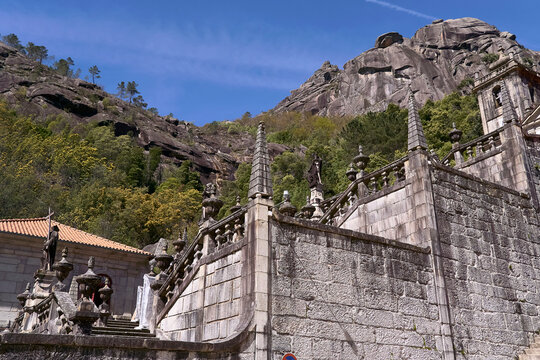 Sanctuary of Our Lady of Peneda. Arcos de Valdevez (Portugal), March 26, 2026. It was built in the Peneda-Ger&ecirc;s Natural Park. It is in the Baroque style. 