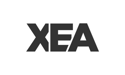Obraz premium XEA logo design template with strong and modern bold text. Initial based vector logotype featuring simple and minimal typography. Trendy company identity.