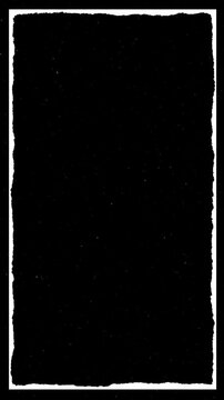 Vertical hand drawn grunge scratchy frame overlays with rough retro edges animation, 4k animated video, alpha transparent video