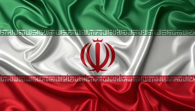 The flag of Iran waving in the wind, symbolizing national pride and identity
