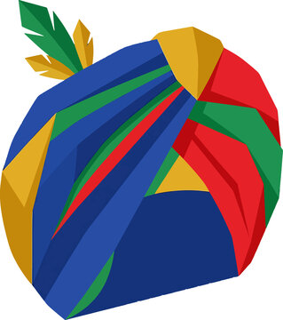 Colorful Turban with Feathers Illustration