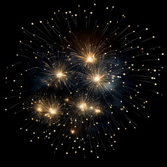Fototapeta premium Festive Fireworks Display: A stunning burst of radiant fireworks illuminates the night sky, creating a spectacle of light and color that captures the spirit of celebration and joy.