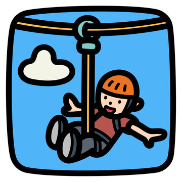 Zip lining illustration