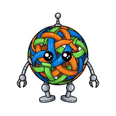 Fototapeta premium Takraw ball robot vector 