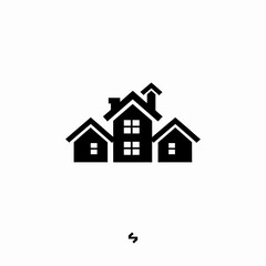 Fototapeta premium Black and white houses icon representing property and real estate concepts