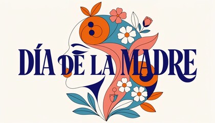 Naklejka premium Feliz Día de la madre en texto creativo