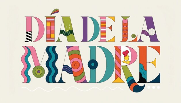 Feliz D&iacute;a de la madre en texto creativo