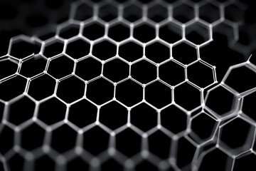Fototapeta premium Modern Hexagon Network Wireframe Structure Template