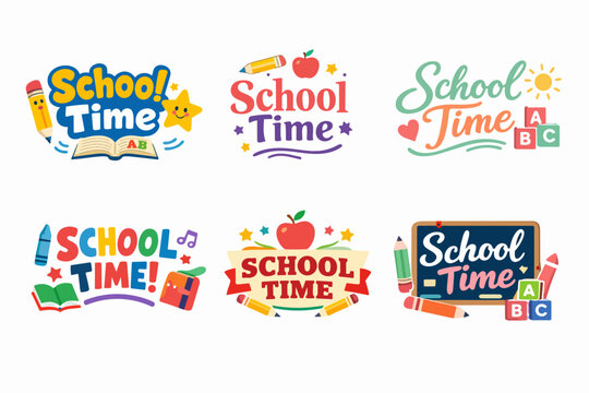 School time inspiring visual graphics creating a cheerful mood for children's learning, education, and back to school concepts
