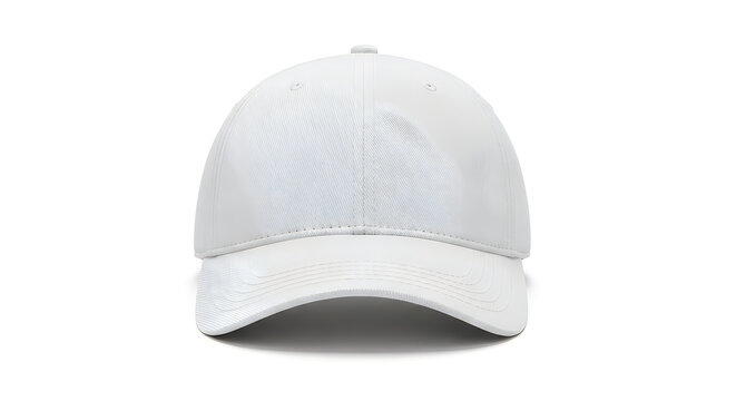A white baseball cap on a white background