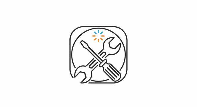 A simple icon depicts crossed tools inside a rounded square