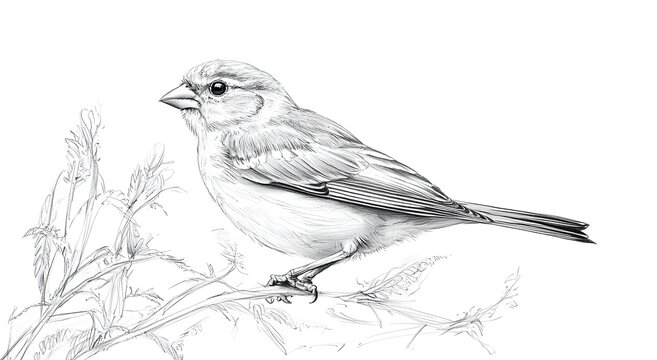 Charming yellowhammer bird art isolated for printable decor image