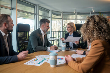 Fototapeta premium Diverse business people at business meeting