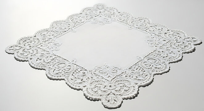 White lace doily with intricate floral patterns doylies