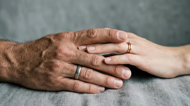 Hands of man and woman, hand, isolated, grey, woman, female, man, male, human, photorealistic lifestyle scene, realistic textures, cinematic light, balanced composition, refined professional finish,