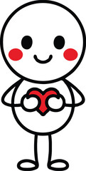 Obraz premium Cute Stick Figure Love Valentine’s Day SVG T-Shirt Design